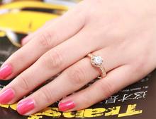 Женское свадебное кольцо с фианитом, медное кольцо цвета розового золота с круглыми фианитами, обручальное кольцо для подарка 2024 - купить недорого