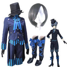 NEW Black Butler Luxury passenger boat Ciel Phantomhive Cosplay costume suit full set Anime Black Butler Wigs Dress coat costume 2024 - buy cheap