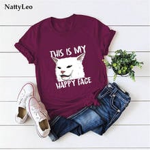 Women Shirts Cartoon Happy Face Printed T-Shirt O Neck Short Sleeve Tees 100%Cotton T Shirt Loose Summer Women Tops Pink 2024 - buy cheap