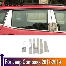 For Jeep Compass 2020 2017 2018 2019 Stainless Steel Car Window Center B+C Pillars Cover Trim Exterior Accessories Car Styling 2024 - buy cheap