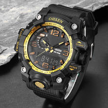 Ohsen-Reloj de pulsera militar para hombre, resistente al agua hasta 50m, LED, de cuarzo, deportivo, S Shock 2024 - compra barato