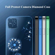 for iPhone 13 12 Pro Max Mini 11 Pro XS XR X SE 2020 7 8 Plus Case Luxury Diamond Plated Soft Transparent Antiknock Cover Funda 2024 - buy cheap