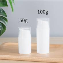 100ML whole white plastic airless bottle, white/transparent pump for lotion/emulsion/serum/essence/foundation skin care packing 2024 - buy cheap