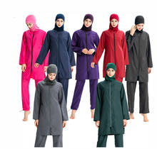 HAOFAN-traje de baño Burkini con capucha para mujer, ropa de baño árabe, islámica, musulmana, Hijab modesto, ropa de Surf, traje deportivo completo para nadar 2024 - compra barato