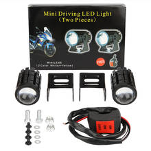 Lámpara de Faro de 12V para motocicletas, foco de luz LED CSP con lente láser, auxiliar, emite luz alta y baja, blanca y amarilla, 2 uds. 2024 - compra barato