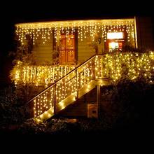 Guirnalda de luces Led impermeables para exteriores, cortina con batería, guirnalda de luces para decoración de Navidad, 5m, 0,4-0,6 m 2024 - compra barato