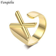 Fanqieliu Gold Color S925 Stamp Letter Ring For Women Trendy Jewelry Girl Gift New FQL20488 2024 - buy cheap