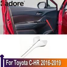 Decoración de puerta Interior de coche, moldura de cubierta embellecedora, tira de protección, pegatinas, accesorios interiores, para Toyota C-HR CHR 2016-2018 2019 2024 - compra barato