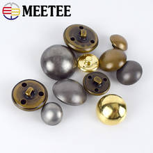 Meetee-Botones de Metal de 50 uds, botón de seta de cobre plateado antiguo de 10-25mm para chaqueta, traje, camisa, abrigo, reparación, accesorios de costura 2024 - compra barato