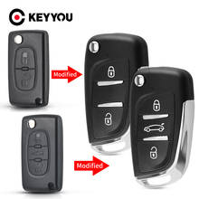 KEYYOU CE0523 2/3 Button Modified Flip Folding Car Key Shell Case For Peugeot 306 407 807 Partner For Citroen VA2/HU83 Blade 2024 - buy cheap