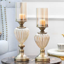 Candelabro nórdico montado de vidro, porta-velas, candelabro grande, decoração para casa 2024 - compre barato