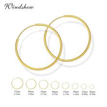 Yellow Gold Color Round Circles Endless Hoop Earrings for Women Girls Kids Jewelry Aros boucle d'oreille femme brinco argola 2024 - buy cheap