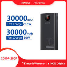 ROMOSS-Banco de energía SW30 Pro, 30000mAh, PD QC 3,0, carga rápida, batería externa portátil, pantalla LED para teléfonos y tabletas 2024 - compra barato