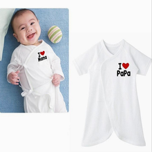 2pc/lot  Baby Romper I Love Mama I love Papa Romper Newborn Butterfly Romper Climbing Clothing 2024 - buy cheap
