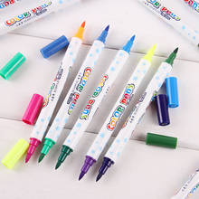 Dual Tip Brush Art Marker Pens 12 Colors Watercolor Fineliner Drawing Painting Stationery Coloring Manga Art Supplies for Kids 2024 - buy cheap