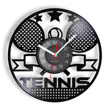 Tennis Time Clock Tennis Rackets Crossed Wall Art Wall Clock Sports Room Wall Decor Vintage Vinyl Record Wall Clock Tennis Gift 2024 - buy cheap