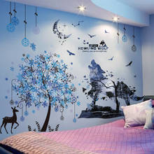 Shijuekongjian-pegatinas de pared de árbol, calcomanías de animales de ciervo para casa, dormitorio de niños, decoración de habitación de bebé y guardería 2024 - compra barato