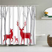 Washable Shower Curtains 3D Animal Print Waterproof  Wildlife Bathroom Curtains Elephant Deer Horse Bathtub Curtains with Hooks 2024 - buy cheap