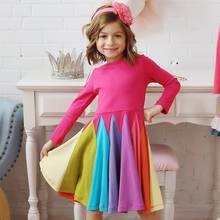 New Baby Girl Dress Clothes Toddler Kids Girls Princess Clothes Rainbow Color Block Colorful Sling Party Dresses Vestido Infant 2024 - buy cheap