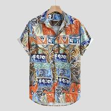 Men Clothing 2022 Retro Leisure Vacation Hawaiian Vacation Style Shirt Men's Short-sleeved Shirt Short-sleeved Lapel Men Shirts 2024 - buy cheap