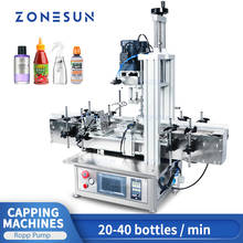 Zonesun bomba pneumática ropp frasco para desktop parafuso automático máquina de tampagem parafuso de vidro perfume pet garrafa de plástico 2024 - compre barato