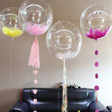 Globos de decoración para fiesta de cumpleaños, suministros de globos de helio, plumas transparentes de PVC para fiesta de niños, DIY 2024 - compra barato
