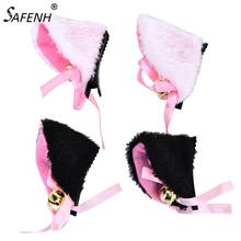 2Pcs/Lot Cat Ears With Bell Hair Clip Cosplay Party Fox Long Fur Costume Hair Clip Halloween Gift Hair Accessory 2024 - buy cheap