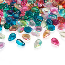 100 200 pçs lágrima transparente grânulo de vidro multi gradiente cor grânulos de vidro para diy jóias fazendo colar pulseira descobertas 2024 - compre barato