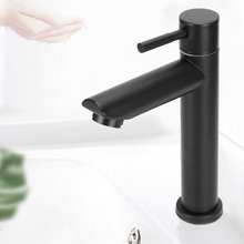 Stainless Steel Water Faucet Basin Faucets Single Cold Water Tap for Home Bathroom Toilet Accessories Washbasin Faucet Black 2024 - buy cheap