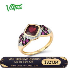VISTOSO-anillo de oro amarillo 585 de 14 quilates con granate rodolita, joyería fina de compromiso de lujo con gemas, Diamante rubí, para mujeres 2024 - compra barato