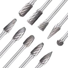 10pcs single Cut Tungsten Carbide Rotary burr Set Metal Carving Drilling Polishing Bits with 3mm Shank for Die Grinder 2024 - buy cheap