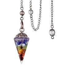 KFT Natural Chakra Healing Crystal Quartz Orgonite Pendulum Pendant Hexagon Orgone Energy Reiki Stone Pendant Dowsing Divination 2024 - buy cheap