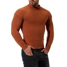 Jersey de invierno para hombre, jersey de cuello alto, tejido 2024 - compra barato