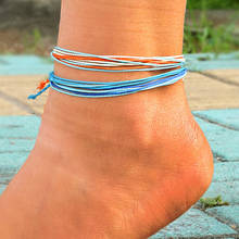 Bohemian Thread Adjustable Bracelet Beach Foot Anklet Handmade String Cord Woven Leg Bracelets For Women Men Summer Jewelry 2024 - buy cheap