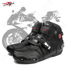 Botas de tornozelo da motocicleta homens mulher couro microfibra profissional ciclismo moto corrida botas proteção sapatos equitação tribo 2024 - compre barato