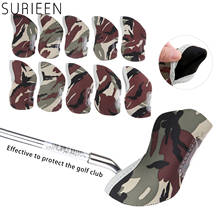 SURIEEN 10 Pcs Golf Club Iron Head Covers Set Neoprene Transparent Window Golf Protective Headcovers Golf Accessories Camouflage 2024 - buy cheap