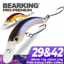 Bearking isca de pesca artificial, isca de pesca dura de 29mm 42mm, com manivela em água doce 2024 - compre barato