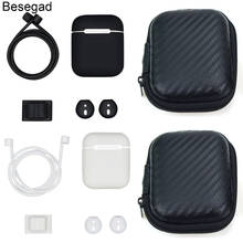 Besegad Wireless Earphones Case Cover Pouch Shell Sleeve+Watchband Holder+Anti-lost Strap+Eartips+Storage Bag for Apple AirPods 2024 - buy cheap