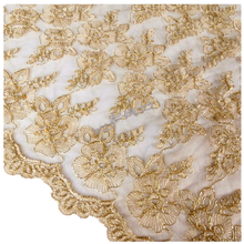 YACKALASI Dress Lace Fabrics 1 Yard Gold Embroidered Floral 3D Bridal Trims Lace Fashion Fabrics Double Borders 120cm Wide 2024 - buy cheap