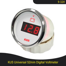 KUS-indicador de voltaje de batería marina, voltímetro RV de 2 ", 24V, 18-32V, retroiluminación disponible en rojo y amarillo 2024 - compra barato