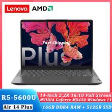 Lenovo Laptop Air 14 Plus Xiaoxin New 2021 AMD Ryzen 5 5600U 16GB RAM 512GB 14inch IPS Screen Computer Ultraslim Win 11 Notebook 2024 - buy cheap