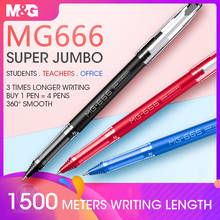 M&G Jumbo 1500 Meters Gel Pen 0.5mm 12pcs/box refill black blue red ink gelpen for school supplies pens stationary pens refills 2024 - buy cheap