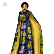 Платье в африканском стиле для женщин; одежда в африканском стиле; платье из хлопка с принтом воска для женщин; длинное вечернее платье с накидкой; WY1220 2024 - купить недорого
