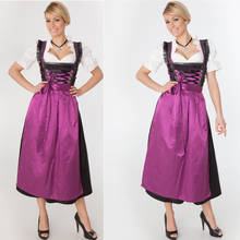 Adult Women Oktoberfest Costume Bavarian Beer Girl Costume Long Dress With Apron Maid Outfit S-L 2024 - buy cheap