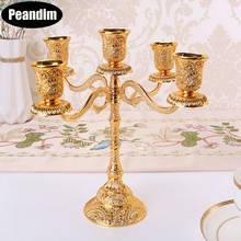 PEANDIM-portavelas votivo de oro, candelabro de Metal para boda, soporte de mesa, candelabro de casa, candelabro de aniversario 2024 - compra barato