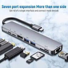 USB C HUB Type C Hub Adapter To USB 3.0 HDMI-compatible TF SD Reader Slot PD charging RJ45  Multi 3/5/6/8 PortsType C Splitter 2024 - buy cheap