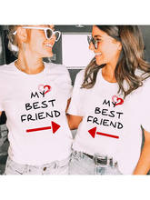 My Best Friend Love Print Women Matching T Shirt Short Sleeve Summer Best Sister Friends BFF Casual Female Tees Tops Ropa Mujer 2024 - buy cheap