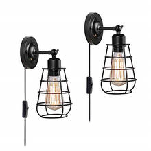 Vintage Industrial Wall Light Plug In Black Retro Wrought Iron Sconce for Bedroom Bedside Kitchen Living Room Corridor Aisle Bar 2024 - buy cheap