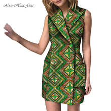 Summer Women Ankara Dresses African Prints Sleeveless Bodycon Coat Dress Lady Business Office African Clothes for Women WY7570 2024 - buy cheap
