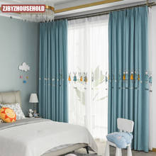 Cortinas bordadas con sombreado para habitación de niños, cortinas de princesa de lujo con luz de viento, dormitorio nórdico para niño, ventana de Bahía 2024 - compra barato
